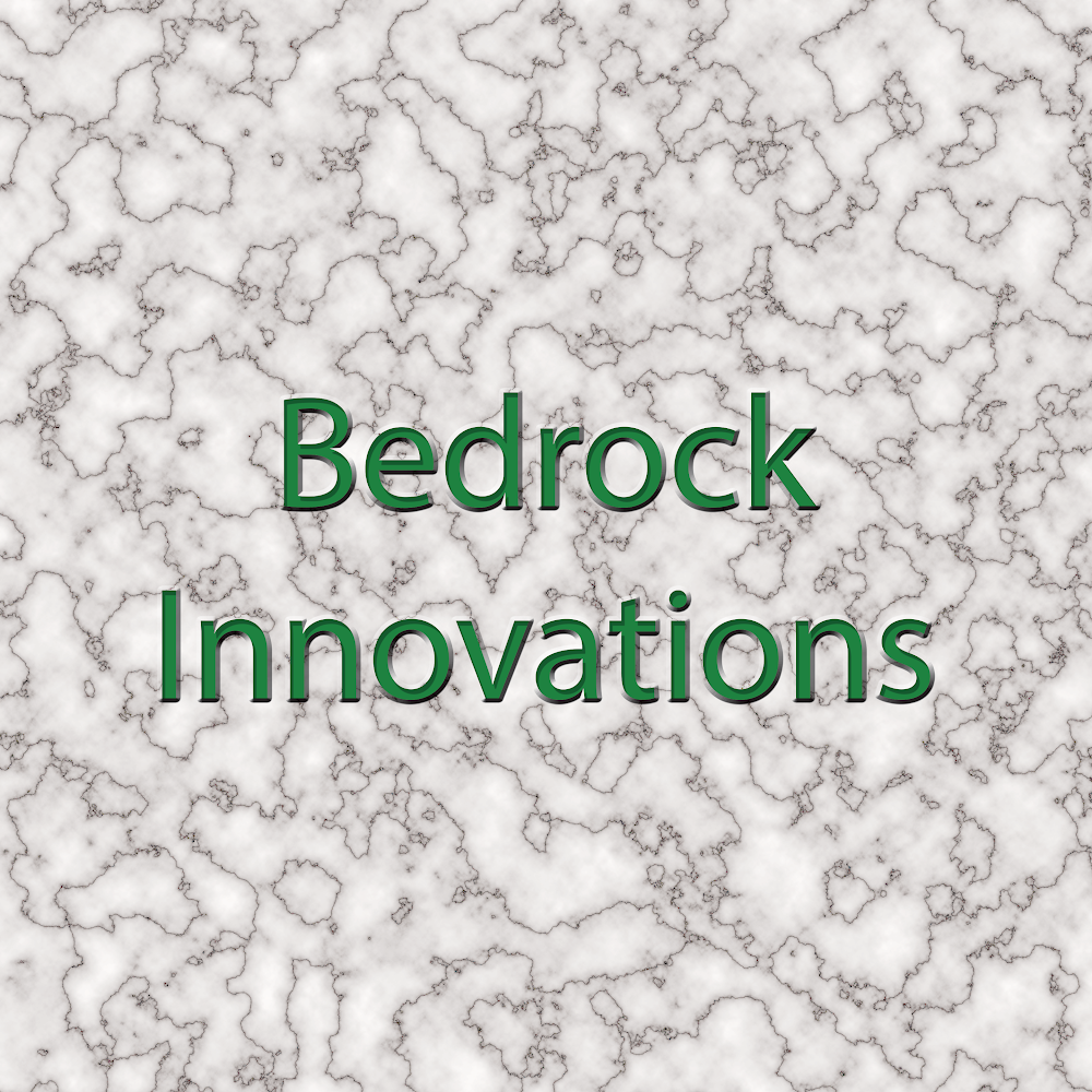Bedrock Innovations overlayed on a Marble background
